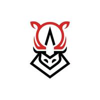 Rhino Head Omega Modern Logo Design Vector. logotype element for template. vector