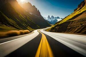 el la carretera a paraíso en Patagonia. generado por ai foto