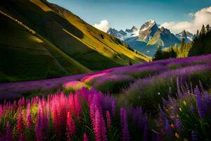 el flores de el Alpes, Suiza. generado por ai foto