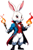 Magician Bunny Cartoon Illustration AI Generative png