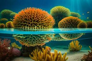 the underwater world of corals. AI-Generated photo