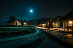 foto fondo de pantalla el luna, noche, el luz de la luna, el luz de la luna, el luna, el. generado por ai