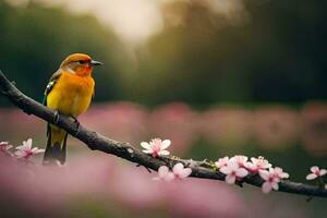 photo wallpaper bird, the flowers, the flowers, the flowers, the flowers, the flowers,. AI-Generated