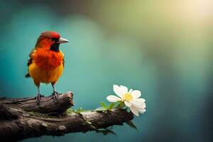 photo wallpaper bird, the flower, the bird, the flower, the bird, the flower,. AI-Generated