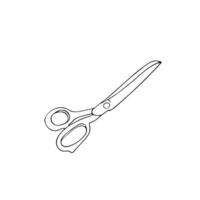 Hand drawn tailoring scissors for needlework. Scissors in doodle style. Isolated vector illustration