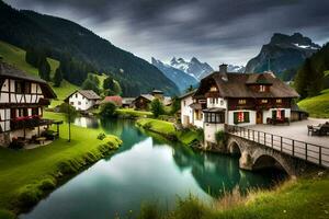 the village of alpbach, switzerland. AI-Generated photo