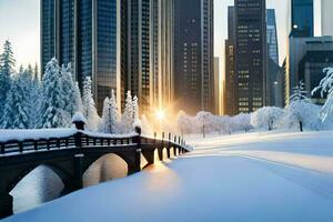 winter in chicago, il. AI-Generated photo