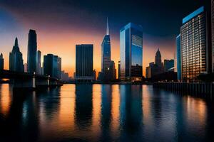 photo wallpaper the city, chicago, the skyline, the city, chicago, the skyline. AI-Generated