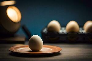 eggs on a plate. AI-Generated photo