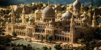 a beautiful and luxurious miniature mosque, Generative AI photo