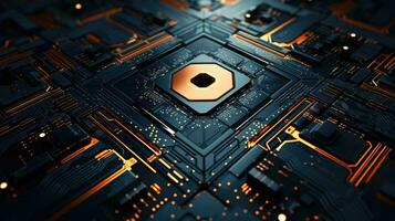 abstract tech background filled with a mesmerizing array of circuitry patterns, AI Generative photo