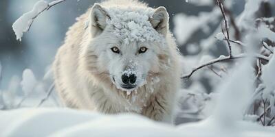 nieve lobo caminando nevada, ai generativo foto