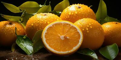 Very fresh orange fruit, Generative AI photo