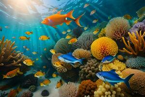 the ocean is full of colorful fish and coral. AI-Generated photo