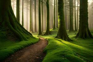 wall art - photograph - forest path by james watson. AI-Generated photo