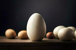 un huevo es rodeado por otro huevos. generado por ai foto