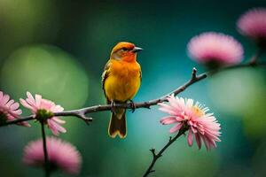 photo wallpaper the sky, flowers, bird, bird, bird, bird, bird, bird,. AI-Generated