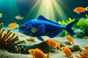 photo wallpaper fish, the ocean, coral, fish, coral, fish, coral, fish,. AI-Generated