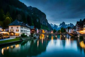 el pueblo de Altenburg en el suizo Alpes. generado por ai foto