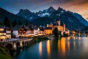 the beautiful town of altenburg in the swiss alps. AI-Generated photo