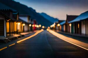 a long exposure photo of a street at night. AI-Generated