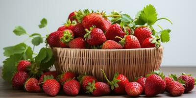 a collection very fresh strawberry fruit, Generative AI photo