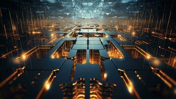 abstract tech background filled with a mesmerizing array of circuitry patterns, AI Generative photo