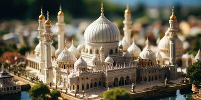 a beautiful and luxurious miniature mosque, Generative AI photo