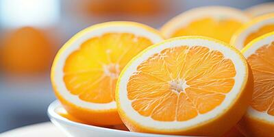 muy Fresco naranja fruta, generativo ai foto