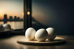eggs on a plate. AI-Generated photo