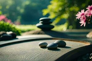 zen garden, zen garden, zen garden, zen garden, zen garden,. AI-Generated photo
