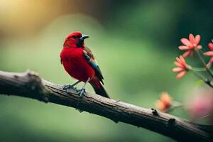 photo wallpaper bird, the sun, the flowers, the bird, the bird, the bird,. AI-Generated