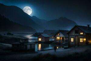 photo wallpaper the moon, night, the moonlight, the moonlight, the moon, the. AI-Generated