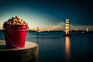the golden gate bridge in the background. AI-Generated photo