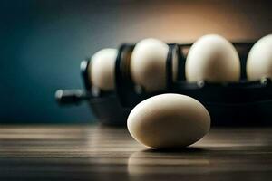 eggs on a table. AI-Generated photo