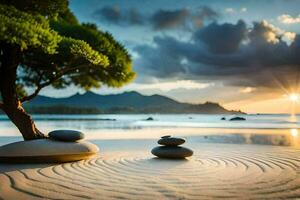 the zen garden of mauritius. AI-Generated photo