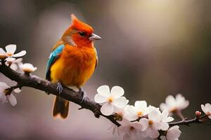 photo wallpaper bird, the flowers, the bird, the flowers, the bird, the flowers,. AI-Generated