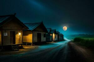 photo wallpaper the moon, night, the countryside, the moon, the moonlight, the moon. AI-Generated