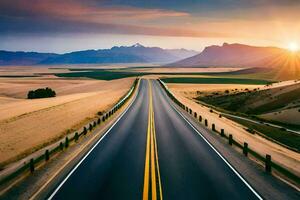 el la carretera a el futuro. generado por ai foto