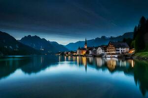 the town of hallstatt, austria. AI-Generated photo