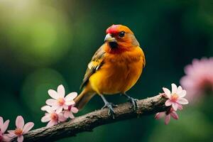 photo wallpaper bird, the flowers, the trees, the birds, the flowers, the trees,. AI-Generated