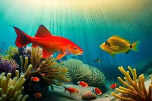 fish and coral reef in the ocean. AI-Generated photo