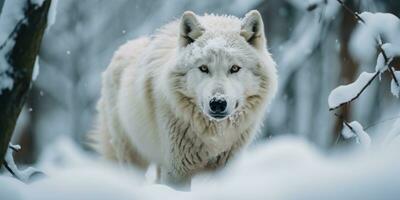 nieve lobo caminando nevada, ai generativo foto