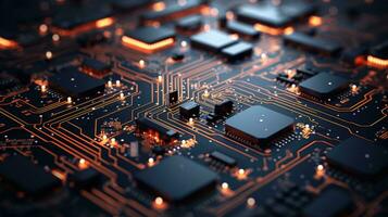 abstract tech background filled with a mesmerizing array of circuitry patterns, AI Generative photo