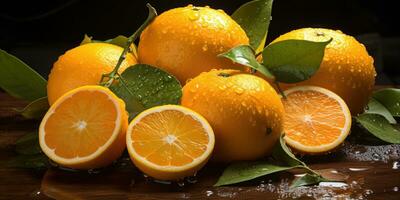 Very fresh orange fruit, Generative AI photo