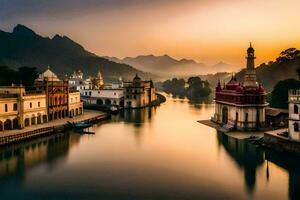 el ciudad de udaipur en India. generado por ai foto