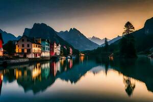 el hermosa pueblo de altenkirchen, Austria. generado por ai foto