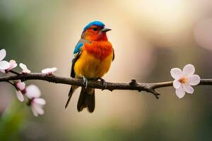 photo wallpaper bird, the flowers, the bird, the flowers, the bird, the flowers,. AI-Generated