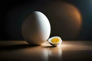 an egg and a half of an egg. AI-Generated photo