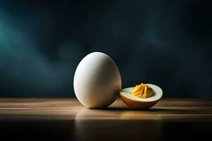 an egg and a half of an egg. AI-Generated photo